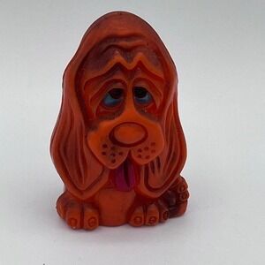 Vintage 1970s Sad Eyed Basset Hound Dog Figure JSNY Hong Kong 3"